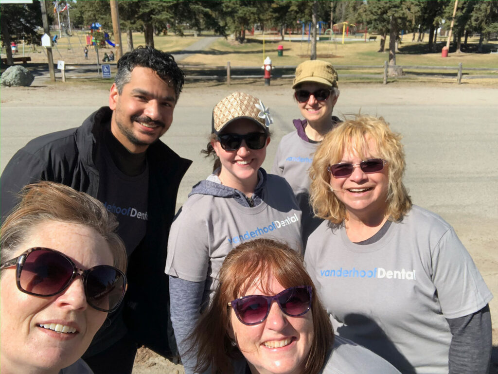 Vanderhoof Dental team photo at the park